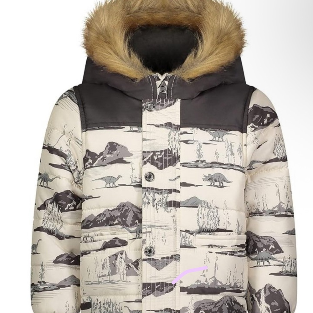 Dino Snow bib and Heavy coat| Toddler